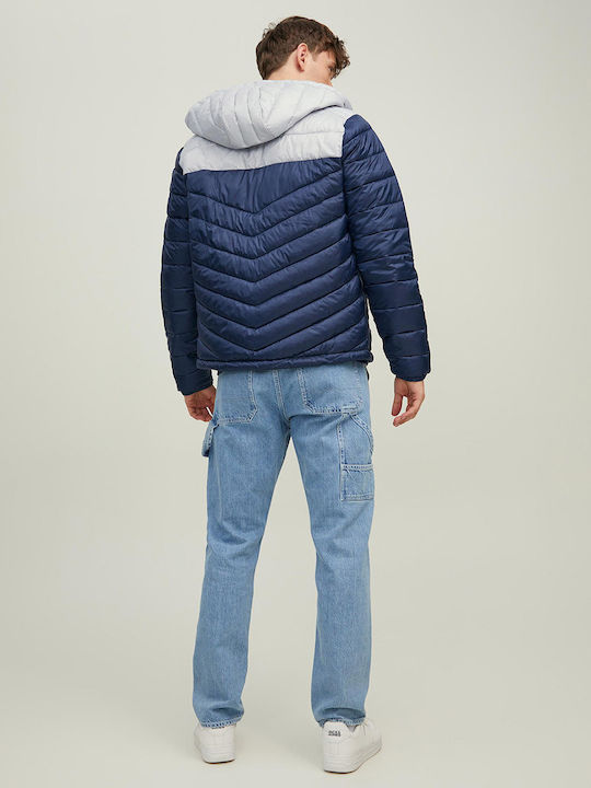 Jack & Jones Herren Winter Jacke Puffer Blue / Navy Blazer