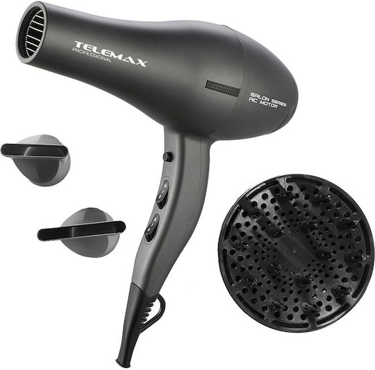 Telemax FK-8813 Professional Hair Dryer with Diffuser 2200W Grey