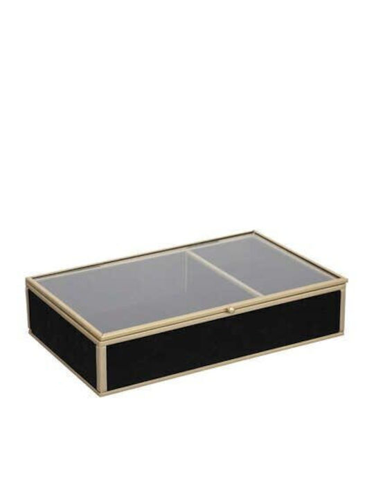 Casetă Pentru Bijuterii Din Sticlă Neagră 23x14.5x5cm Casetă Pentru Bijuterii Din Sticlă Neagră 23x14.5x5cm