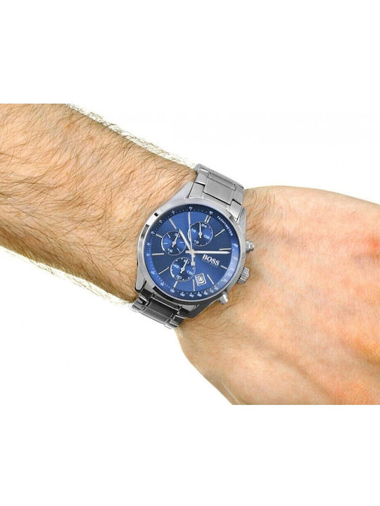 Boss Contemporary Sport Herrenuhr 44mm Chronograph Batterie mit Silber Metallarmband