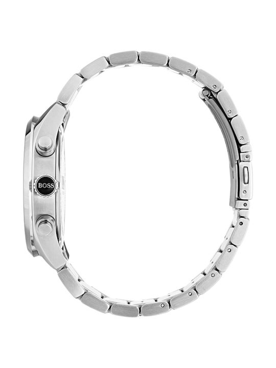 Boss Contemporary Sport Herrenuhr 44mm Chronograph Batterie mit Silber Metallarmband