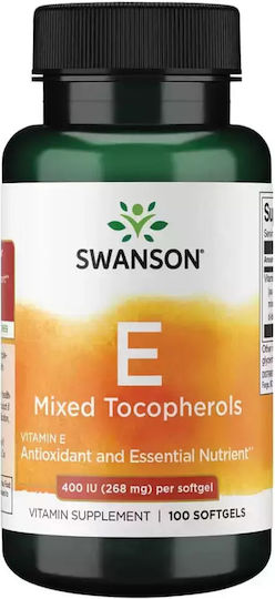 Swanson Vitamin E Mixed Tocopherols Vitamin for Skin & Antioxidant Action 400iu 100 softgels