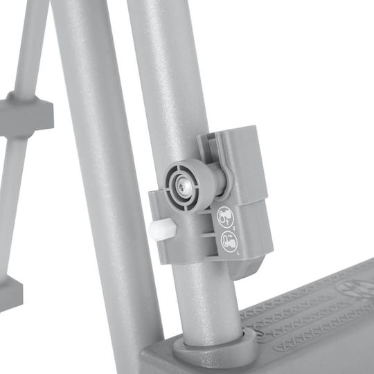 vidaXL Flowclear Σκάλα Πισίνας από Πλαστικό Ασημί