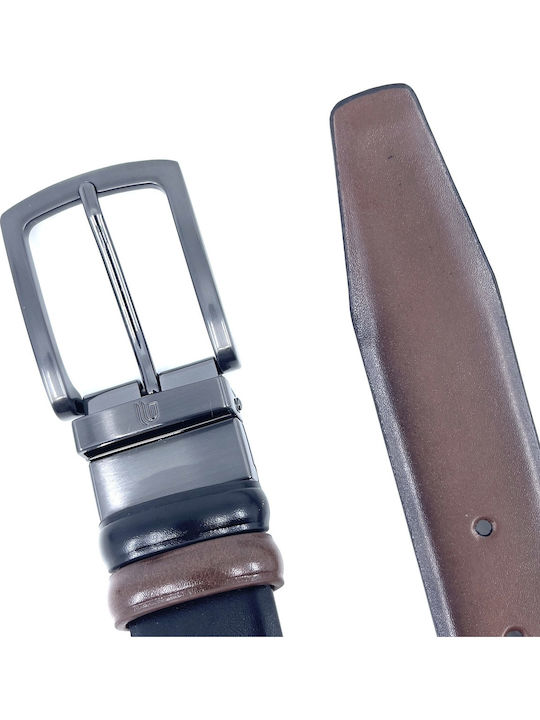 Double Sided Men's Belt Leather Double Sided Black / Brown