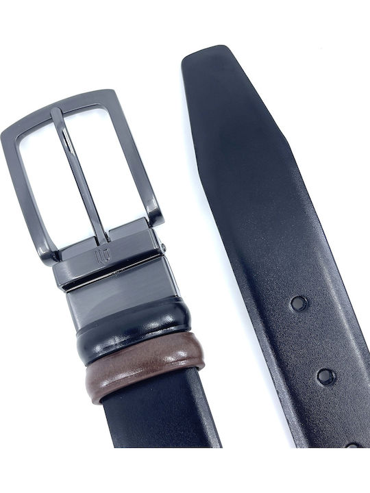 Double Sided Men's Belt Leather Double Sided Black / Brown