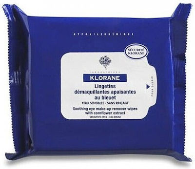 Klorane Tücher Lingettes Demaquillantes Apaisantes Au Bleuet für empfindliche Haut 25Stück