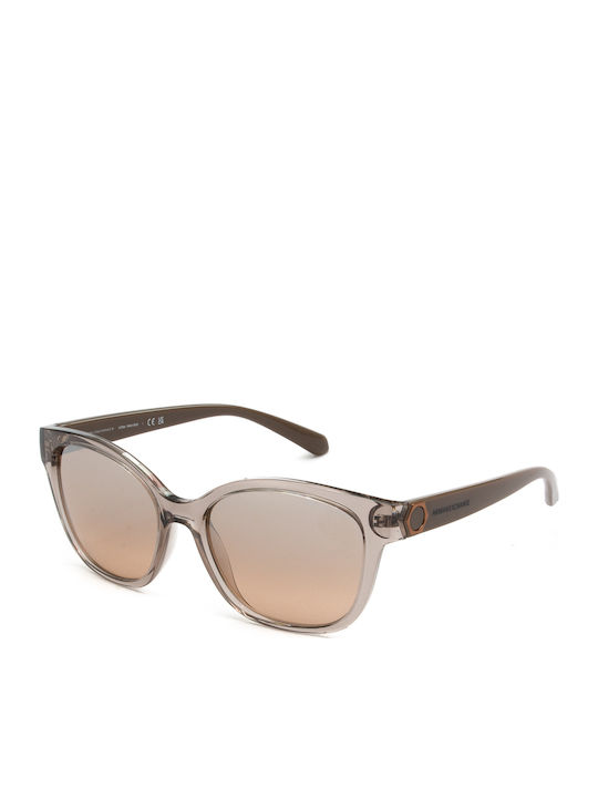 Armani Exchange Women's Sunglasses with Brown Plastic Frame and Brown Gradient Lens