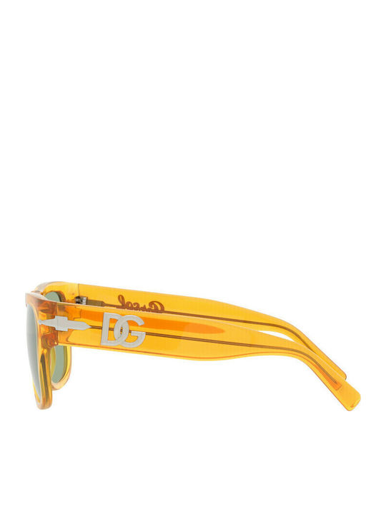 Dolce & Gabbana x Persol Мъжки Слънчеви Очила с Оранжева Пластмасова Рамка и Зелен Огледален Стъкло DG3294S 116852