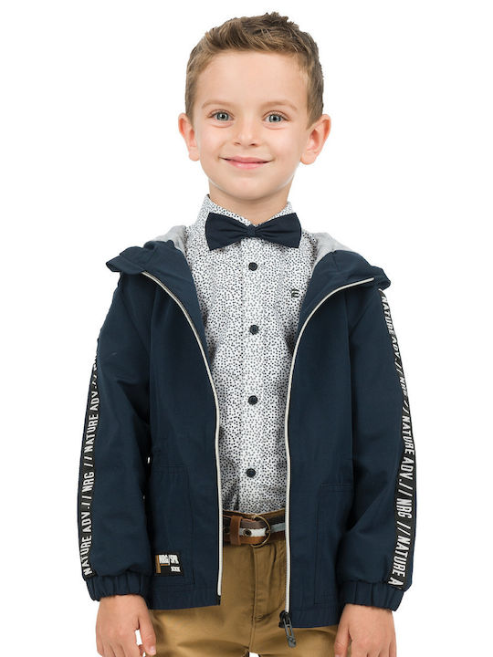 Kids' Casual Jacket Short with Hood Navy Blue 12-223101-1