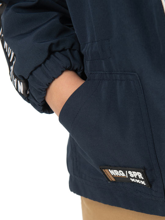 Kids' Casual Jacket Short with Hood Navy Blue 12-223101-1