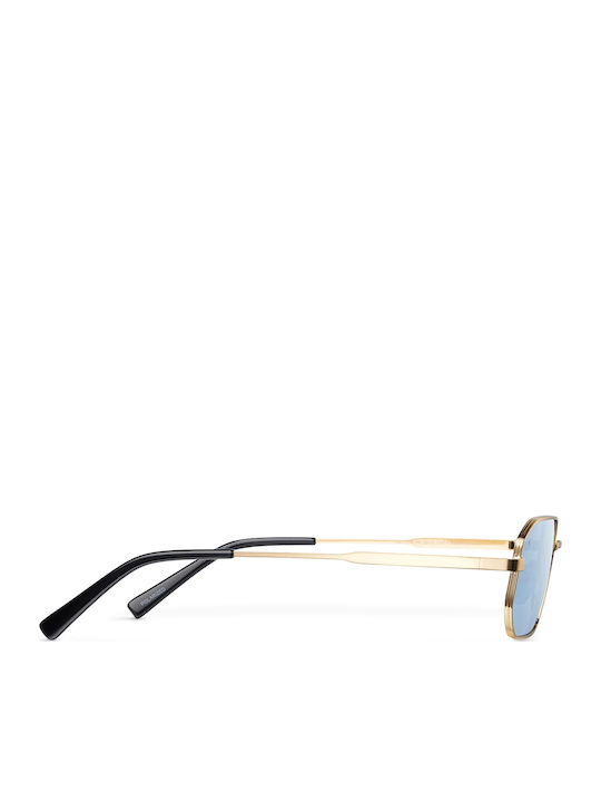 Meller Idir Unisex Sunglasses with Gold Metal Frame and Blue Polarized Lens I-GOLDBLUE