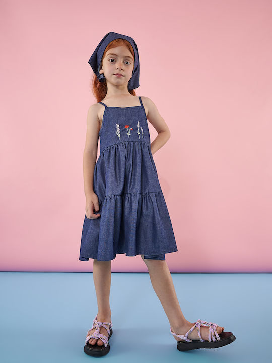 Two In A Castle Kids Dress Sleeveless Blue