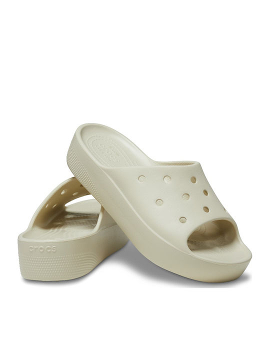 Damen Zehentrenner mit Plattformen in Beige Farbe