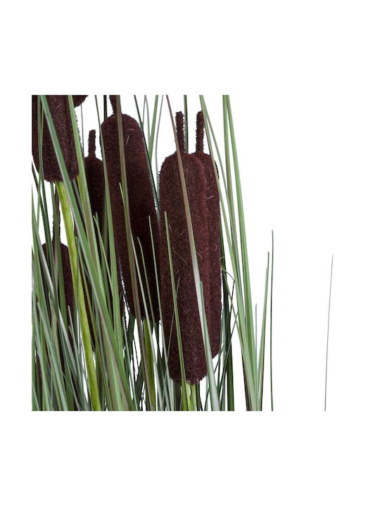 Plantă Artificială în Ghiveci Iarbă de Typha Green 90cm GloboStar