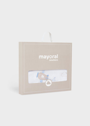 Mayoral Κουβέρτα Αγκαλιάς & Λίκνου Λευκή 80x100εκ.