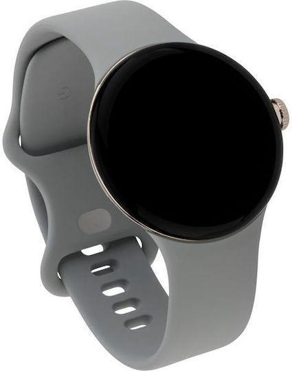 Google Pixel Watch LTE Stainless Steel 41mm με eSIM και Παλμογράφο (Champagne Gold case / Hazel Active band)