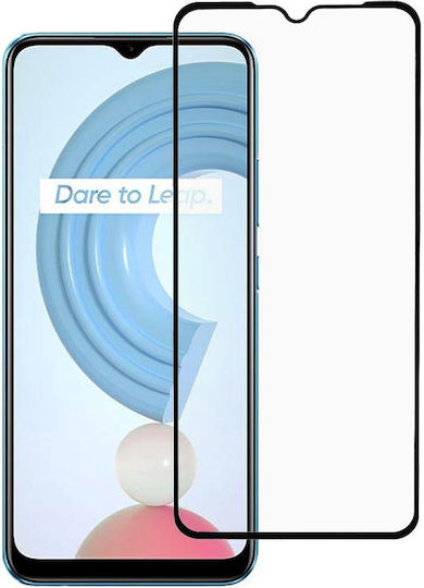 9D Full Glue Full Face Tempered Glass Μαύρο (Realme C21Y)