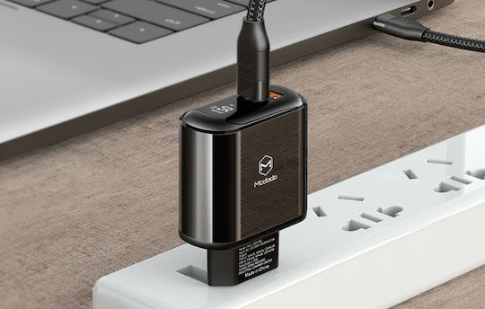 Mcdodo Wireless Charger with USB-A and USB-C Output Ports 20W Power Delivery Black