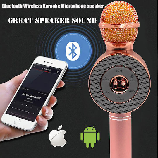 WSTER Μικρόφωνο Karaoke Ασύρματο WS-668 WS-668 Μαύρο