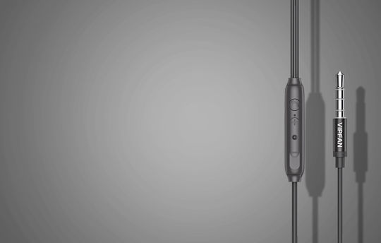 Vipfan M7 In-ear Handsfree με Βύσμα 3.5mm Ασημί