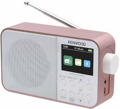 Kenwood CR-M30DAB Portable Radio Rechargeable DAB+ with Bluetooth and USB Pink