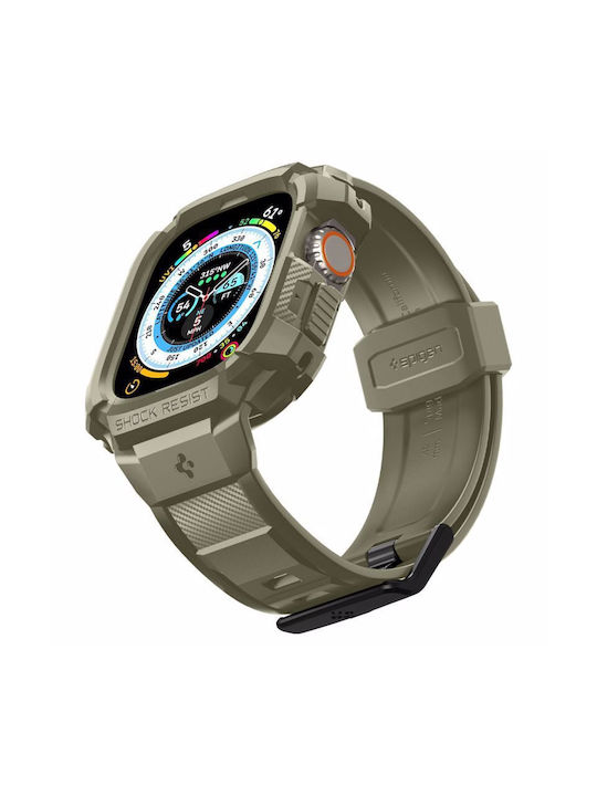 Spigen Rugged Armor Pro Silicone Case in Khaki color for Apple Watch Ultra 49mm