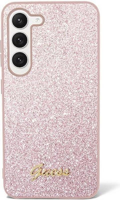 Guess Glitter Script Plastic Back Cover Pink (Galaxy S23)