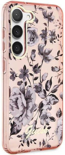 Guess Flower Collection Back Cover Πλαστικό Ροζ (Galaxy S23)