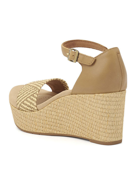 Rose Ease Καλοκαιρινές Γυναικείες Πλατφόρμες Light Tan