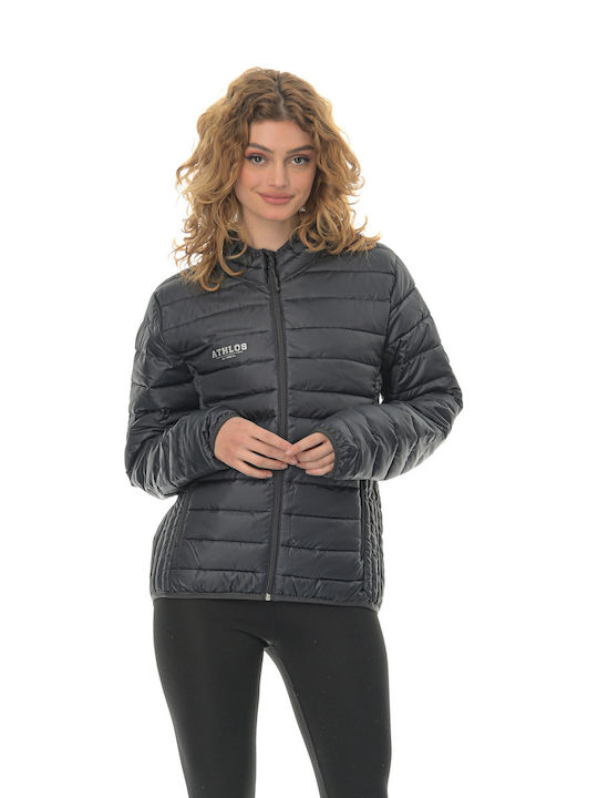 Athlos Sport Kurz Damen Puffer Jacke für Winter Blau