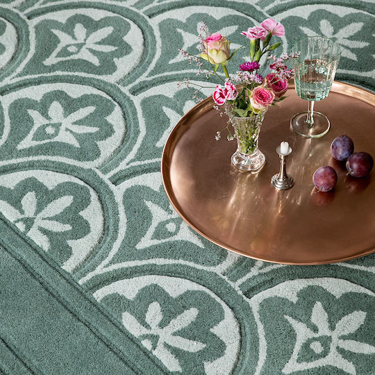 Laura Ashley Catarina Lucrat manual Covor Rectangular Din lână Fern