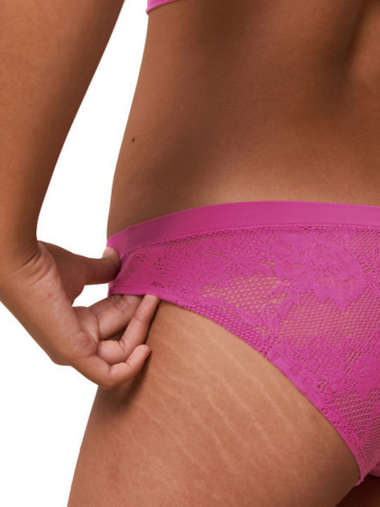 Smart Deco Femeie Slip cu Dantelă Fuchsia