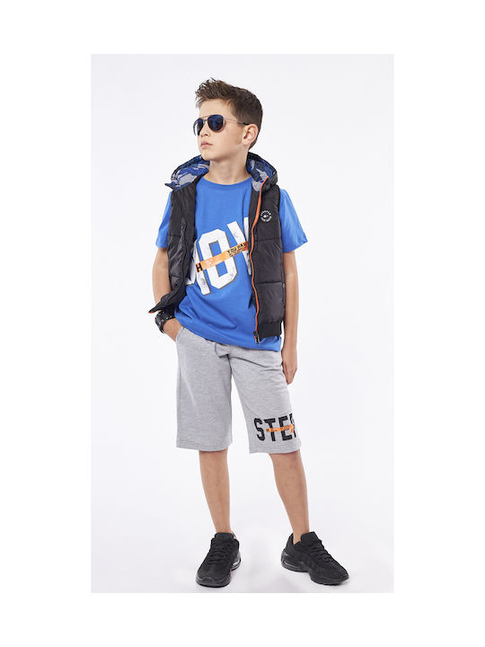 Hashtag Kids Casual Jacket Sleeveless short Hooded Black