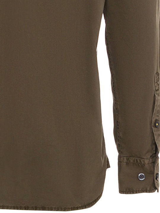Long-sleeved Cotton Shirt Khaki