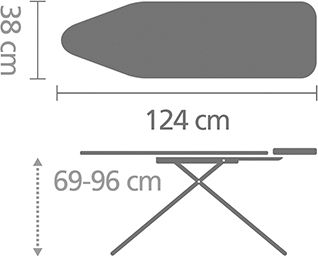 Brabantia Гладилница За Система Бойлер Компактна 124x38x96см