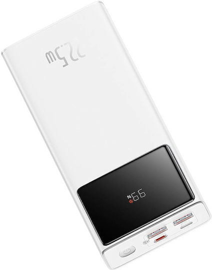 Baseus Star-Lord Power Bank 30000mAh 22.5W με 2 Θύρες USB-A και Θύρα USB-C Power Delivery Λευκό