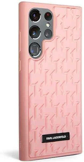 Karl Lagerfeld 3D Monogram Umschlag Rückseite Silikon Rosa (Galaxy S23 Ultra)