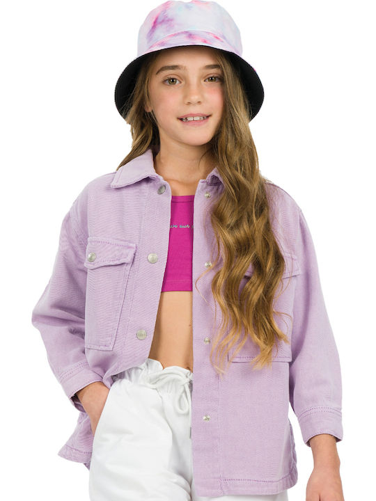 Kinder Hemd Langarm Denim Flieder 16-223207-4