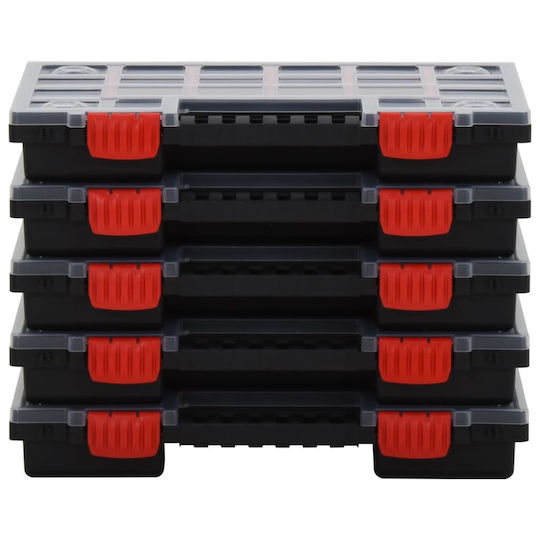 vidaXL Werkzeugkoffer-Organisator mit einstellbaren Fächern Transparente 34.5x25x5cm