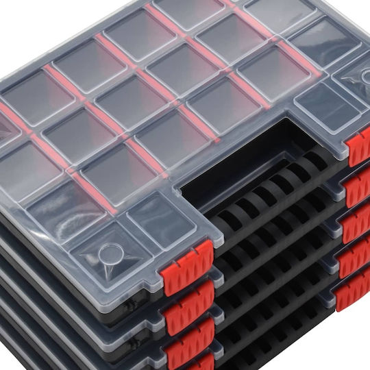 vidaXL Werkzeugkoffer-Organisator mit einstellbaren Fächern Transparente 34.5x25x5cm