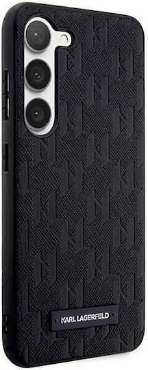 Karl Lagerfeld Saffiano Mono Metal Logo Back Cover Synthetic Leather / Plastic Black (Galaxy S23)