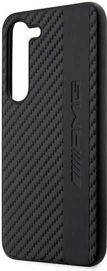 Mercedes-Benz Carbon Stripe & Embossed Задна корица Пластмаса Черен (Galaxy S23+)