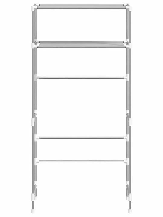 vidaXL Wall Mounted Bathroom Shelf Metallic with 2 Shelves 69x28x143cm Gray