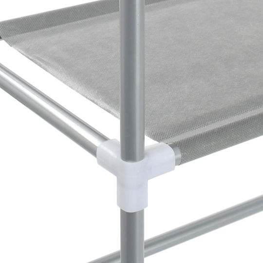 vidaXL An der Wand montiert Badezimmerregal Metallisch mit 2 Regalböden 69x28x143cm Gray