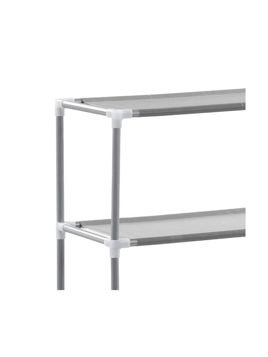 vidaXL Wall Mounted Bathroom Shelf Metallic with 2 Shelves 69x28x143cm Gray