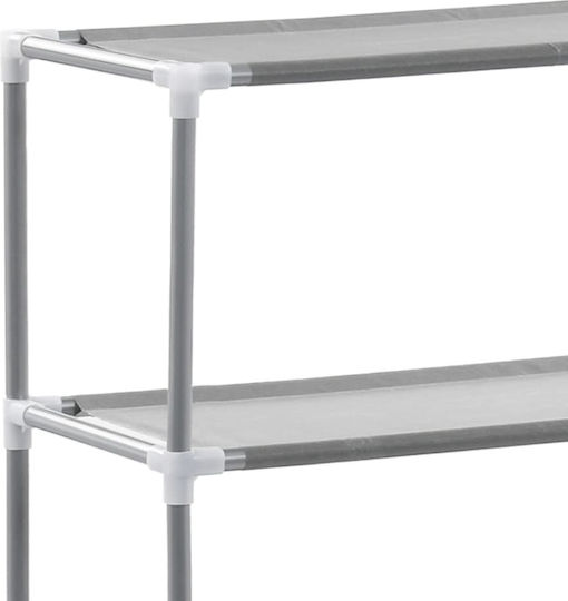 vidaXL An der Wand montiert Badezimmerregal Metallisch mit 2 Regalböden 69x28x143cm Gray