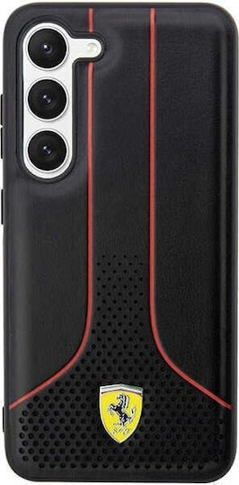 Ferrari Perforated Back Cover Plastic / Silicon Negru (Galaxy S23 Ultra)