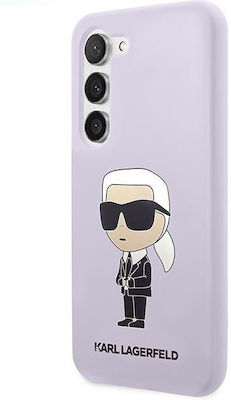 Karl Lagerfeld Ikonik Umschlag Rückseite Silikon Lila (Galaxy S23) KLHCS23SSNIKBCU