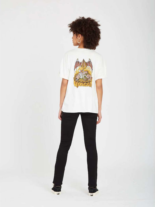 Volcom Γυναικείο T-shirt Λευκό με Στάμπα