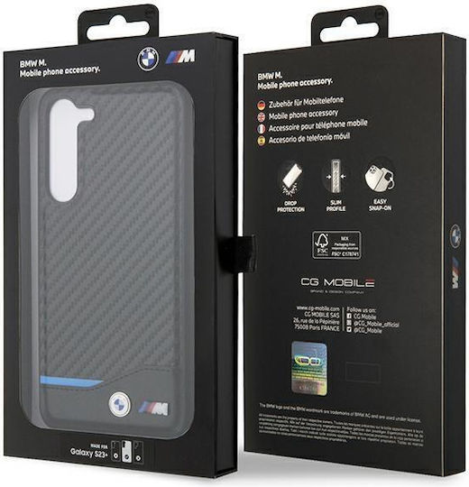 BMW Carbon Back Cover Δερμάτινο / Πλαστικό / Σιλικόνης Μαύρο (Galaxy S23+)
